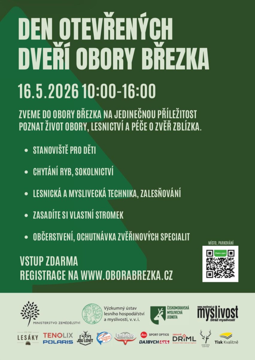 Den otevřených dveří obory Březka 16.5.2026 od 10:00 – 16:00
